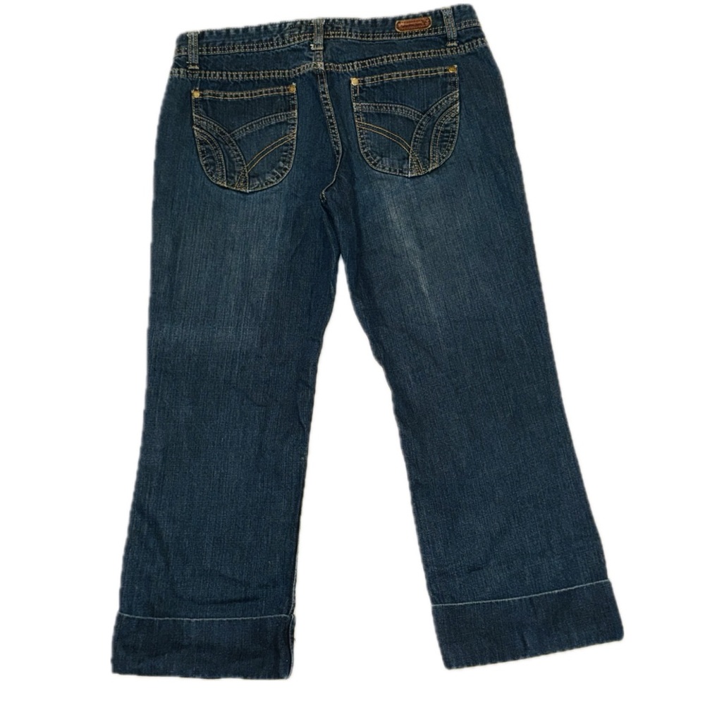 👖🛹 CALVIN KLEIN JEANS‎ Y2K Cuffed Capri Dark Wash Denim Jeans | Women’s Sz 10